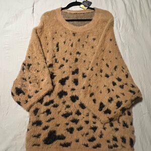 Cozy Tan and Black Women's Sweater